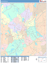 Worcester Wall Map