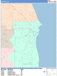 Sheboygan Wall Map