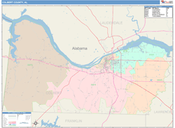 Colbert County, AL Wall Map