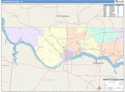 Lauderdale County, AL Wall Map