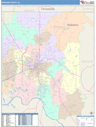 Madison County, AL Wall Map