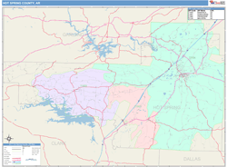 Hot Spring County, AR Wall Map