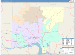 Johnson County, AR Wall Map