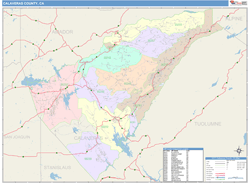 Calaveras County, CA Wall Map