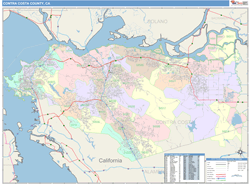 Contra Costa County, CA Wall Map