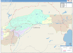 Nevada County, CA Wall Map