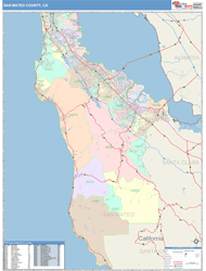 San Mateo County, CA Wall Map