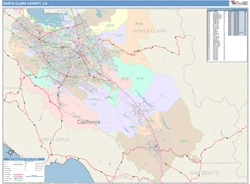 Santa Clara County, CA Wall Map