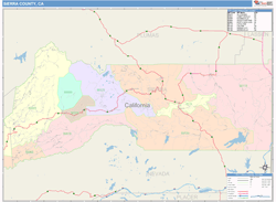 Sierra County, CA Wall Map