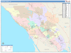 Sonoma County, CA Wall Map