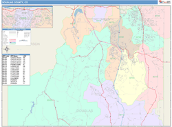 Douglas County, CO Wall Map