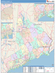 Fairfield County, CT Wall Map