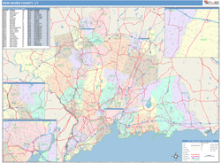 New Haven County, CT Wall Map