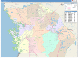 Citrus County, FL Wall Map