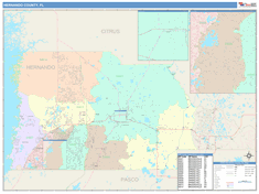 Hernando County, FL Wall Map