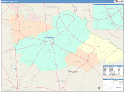 Burke County, GA Wall Map