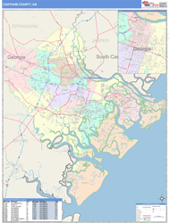 Chatham County, GA Wall Map