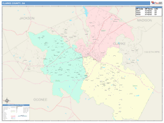 Clarke County, GA Wall Map