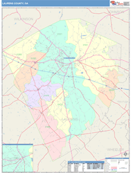 Laurens County, GA Wall Map