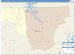 Towns County, GA Wall Map