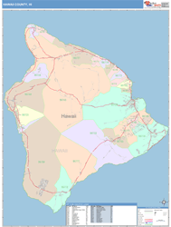 Hawaii County, HI Wall Map