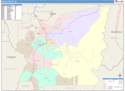 Idaho County, ID Wall Map