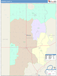 Edwards County, IL Wall Map