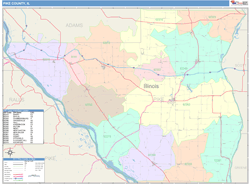 Pike County, IL Wall Map