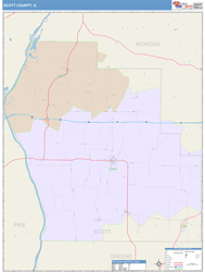 Scott County, IL Wall Map