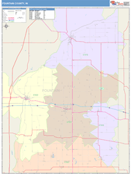 Fountain County, IN Wall Map