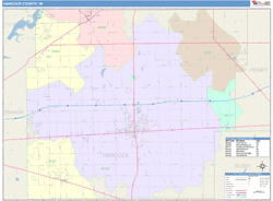 Hancock County, IN Wall Map