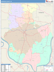 Harrison County, IN Wall Map