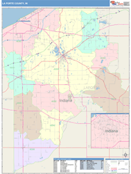 La Porte County, IN Wall Map