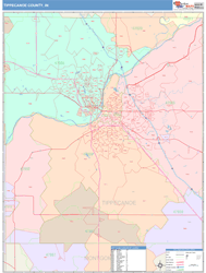 Tippecanoe County, IN Wall Map