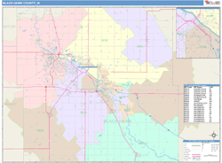 Black Hawk County, IA Wall Map