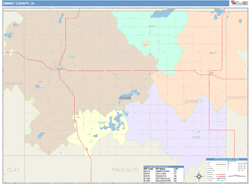 Emmet County, IA Wall Map