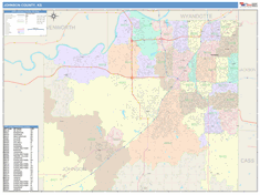 Johnson County, KS Wall Map