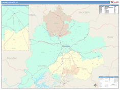 Laurel County, KY Wall Map