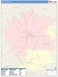 Madison County, KY Wall Map