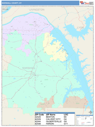 Marshall County, KY Wall Map