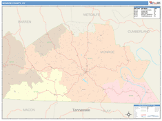 Monroe County, KY Wall Map