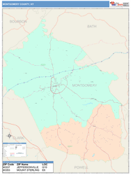 Montgomery County, KY Wall Map