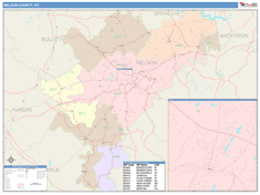 Nelson County, KY Wall Map