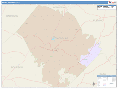 Nicholas County, KY Wall Map