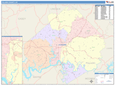 Pulaski County, KY Wall Map