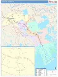 Lafourche County, LA Wall Map