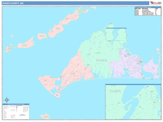 Dukes County, MA Wall Map