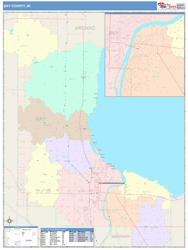 Bay County, MI Wall Map