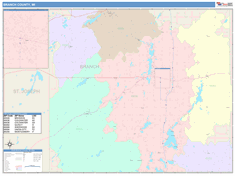 Branch County, MI Wall Map