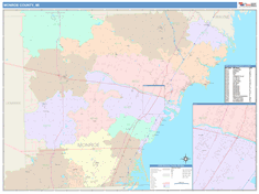 Monroe County, MI Wall Map